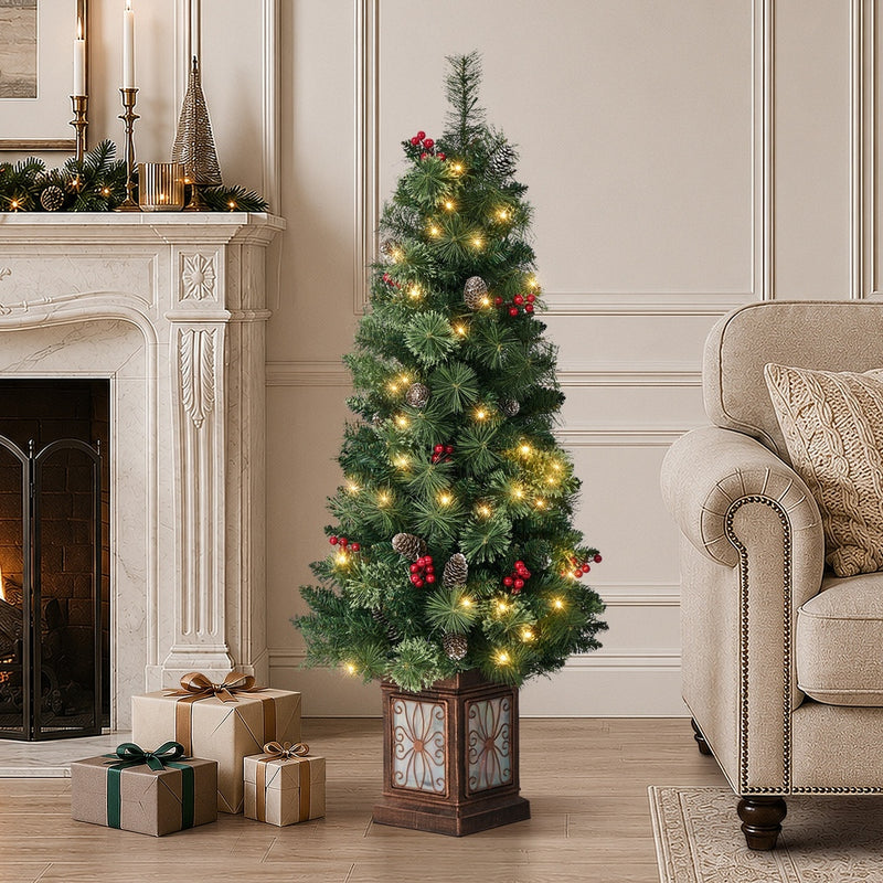 Tinseltown LED Christmas Tree Home Battery Powered 120cm Green