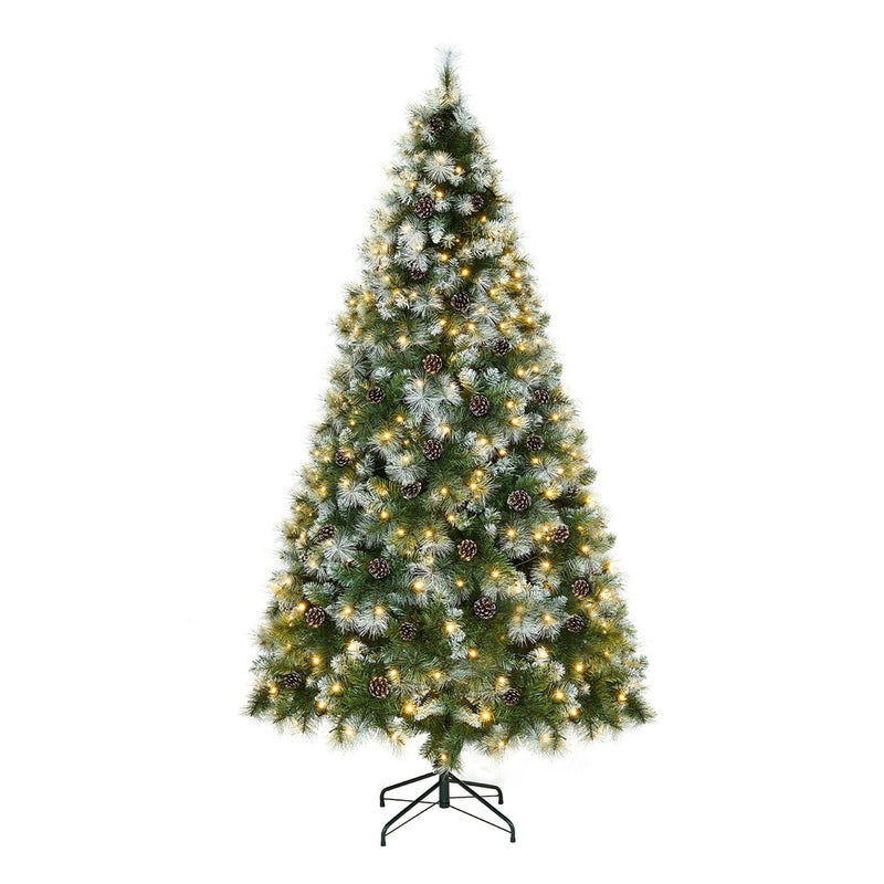 Tinseltown LED Christmas Tree 2.1M 7FT Pre-lit Light 8 Flash Modes Pine Cones