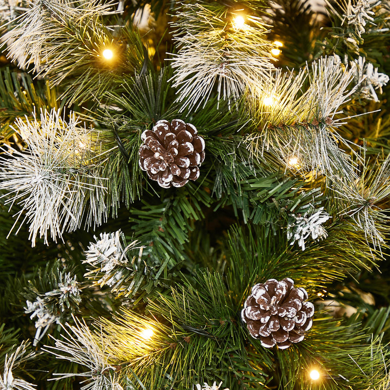 Tinseltown LED Christmas Tree 2.1M 7FT Pre-lit Light 8 Flash Modes Pine Cones