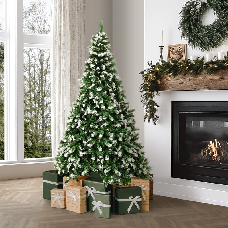 Mazam Christmas Tree 1.8M 6FT Snowy Decor Green 830 Tips