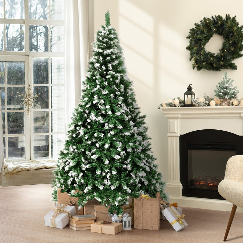 Christmas Tree 2.1M 7FT Snowy Decor Green 1050 Tips