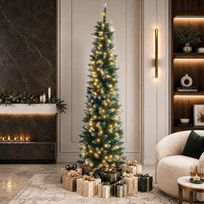 Tinseltown Slim LED Christmas Tree 6FT 1.8M Green White 300 Tips