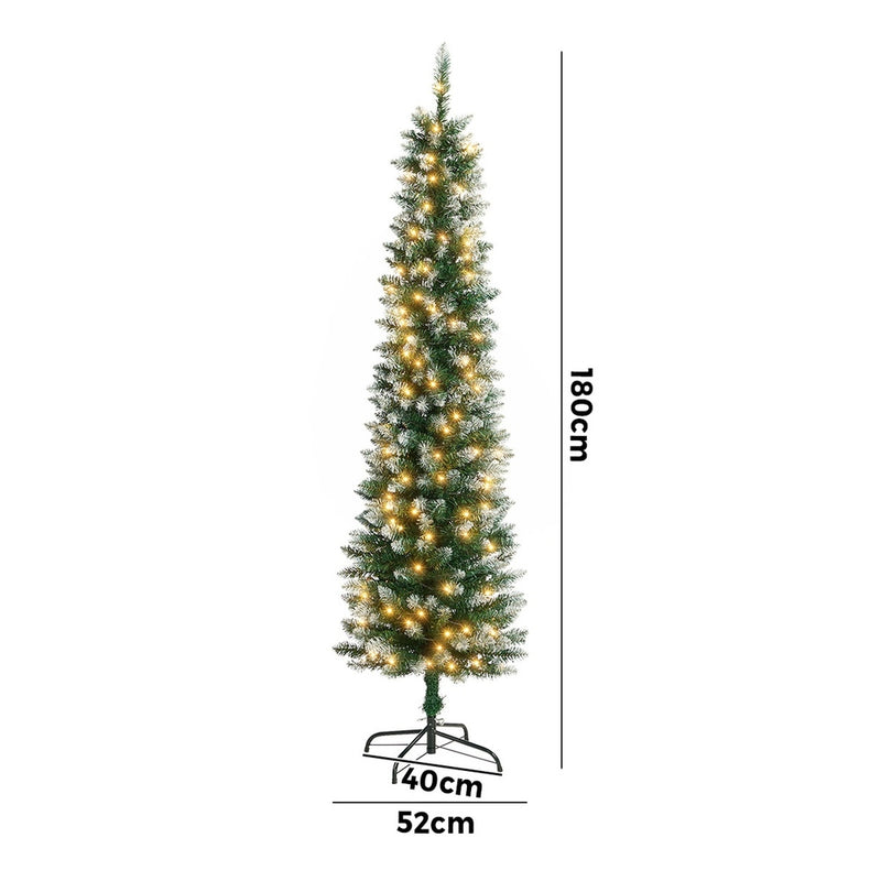 Tinseltown Slim LED Christmas Tree 6FT 1.8M Green White 300 Tips