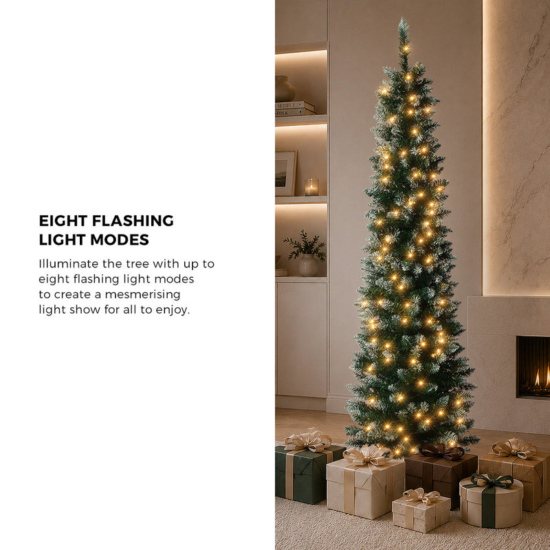 Tinseltown Slim LED Christmas Tree 6FT 1.8M Green White 300 Tips