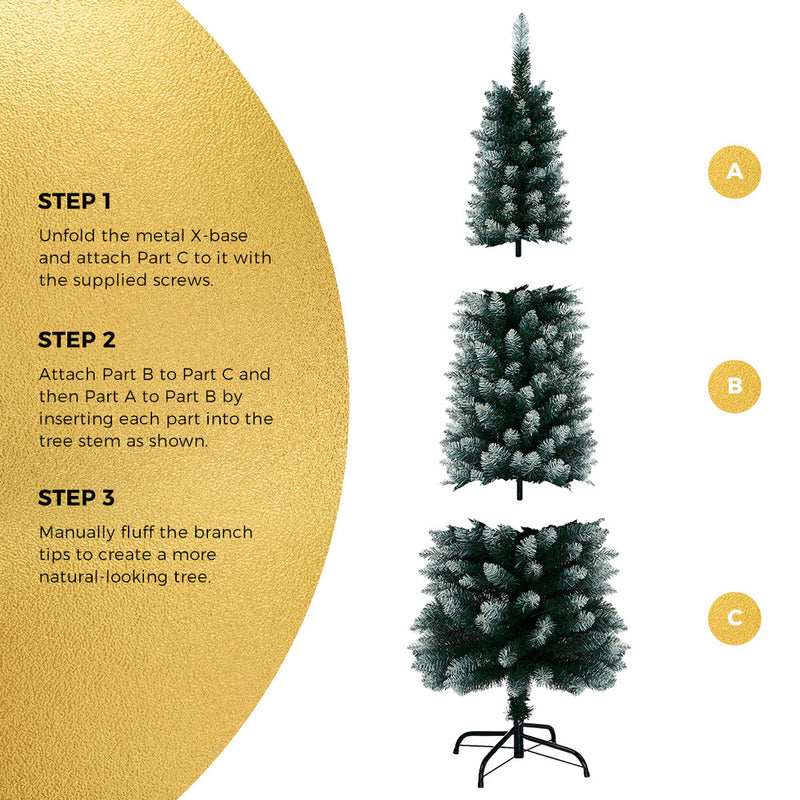 Tinseltown Slim Christmas Tree 1.8M 6FT Green and White