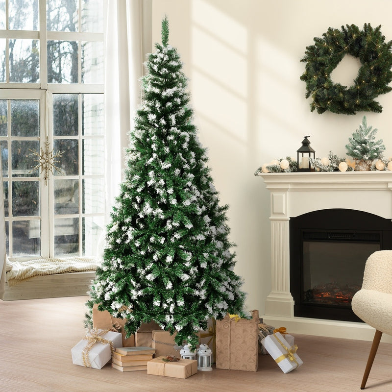 Mazam Christmas Tree 2.1M 7FT Snowy Green 1000 tips