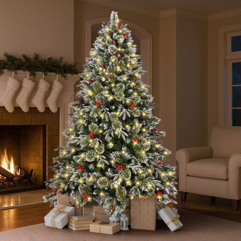 Mazam LED Christmas Tree 2.1M 7FT Green White 1210 Tips
