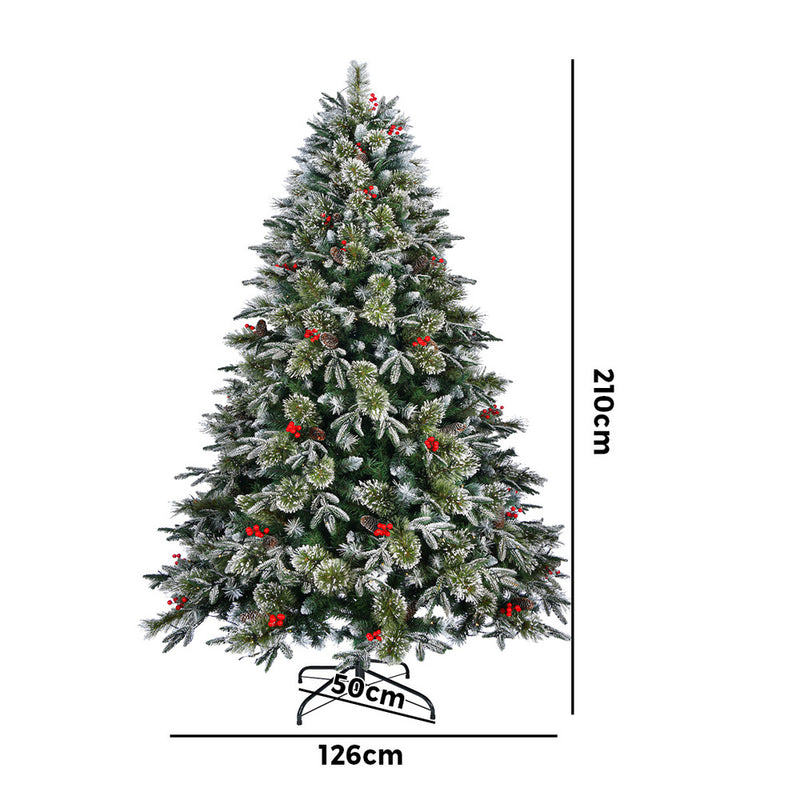 Mazam LED Christmas Tree 2.1M 7FT Green White 1210 Tips