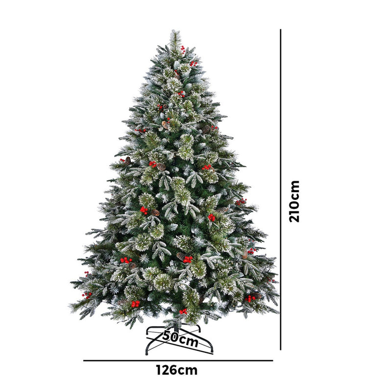 LED Christmas Tree 2.1M 7FT Green White 1210 Tips