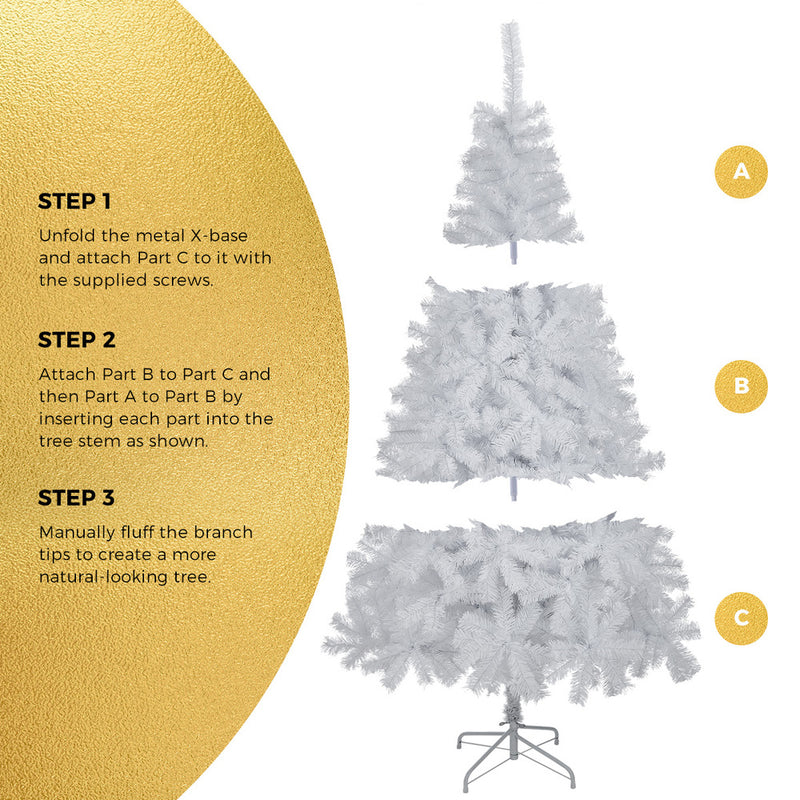 Tinseltown White Christmas Tree 1.8M 6FT 650tips