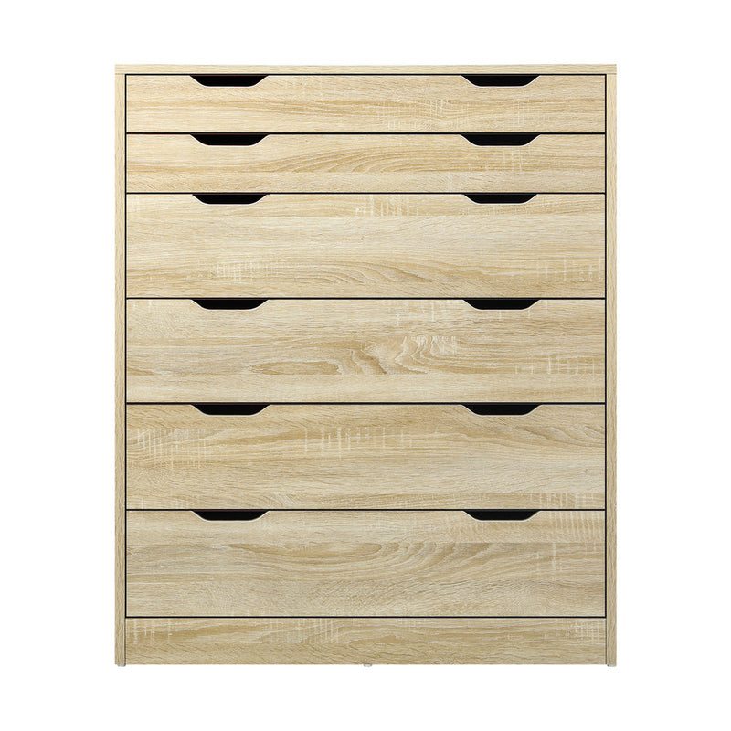 Oikiture 6 Chest of Drawers Tallboy Wooden