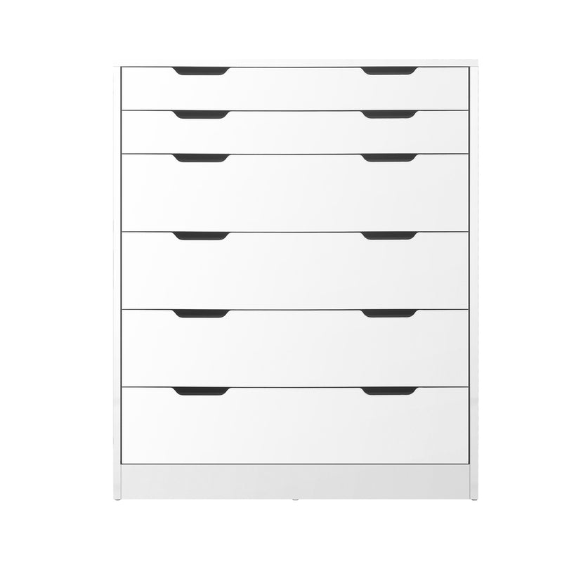Oikiture 6 Chest of Drawers Tallboy White