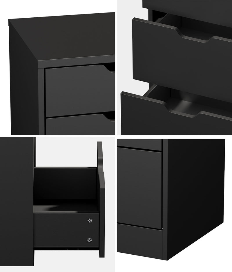 Oikiture 8 Chest of Drawers Tallboy Cabinet Bedroom Storage Black