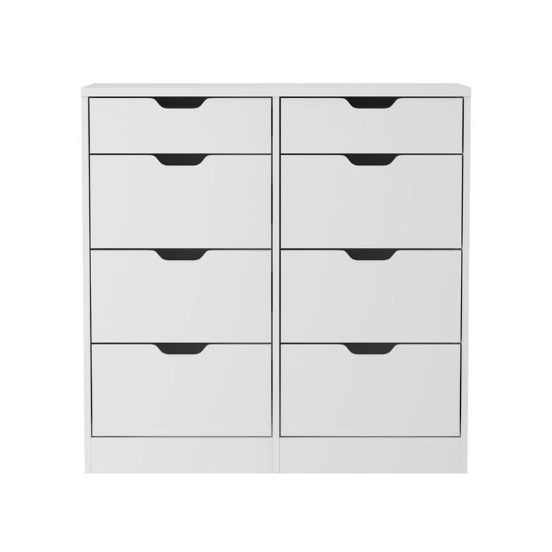 Oikiture 8 Chest of Drawers Tallboy Cabinet Bedroom Storage White