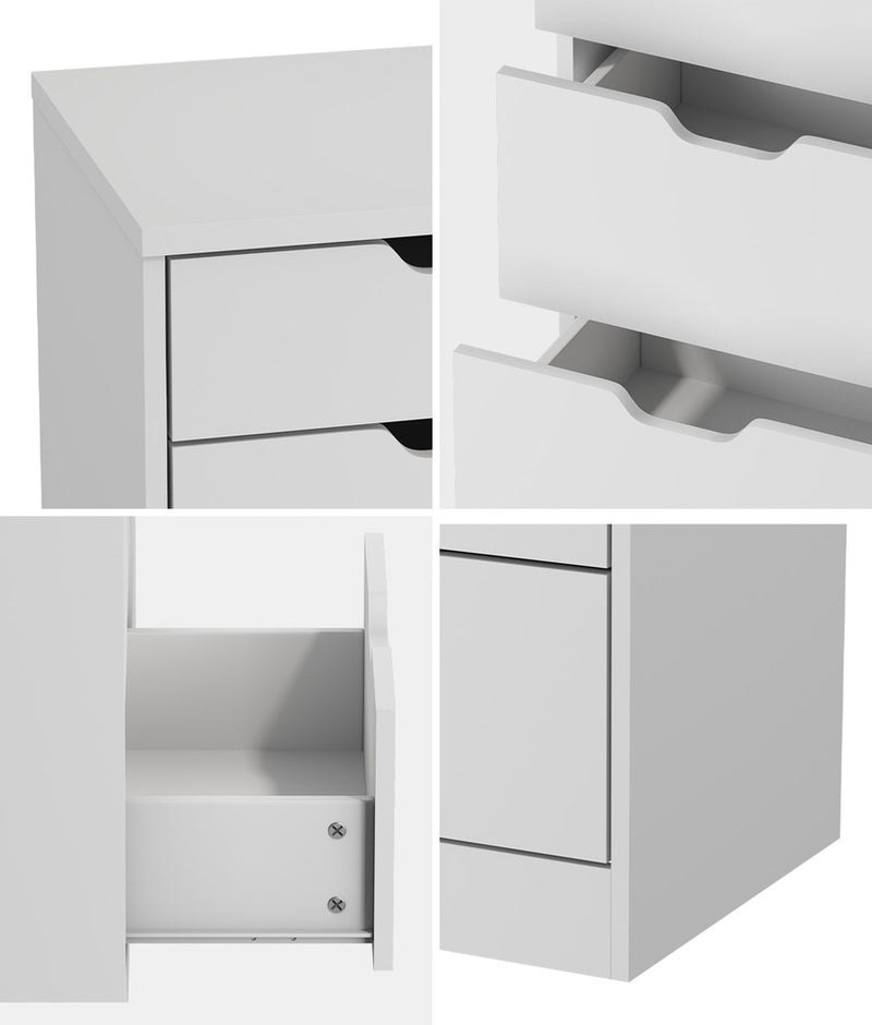Oikiture 8 Chest of Drawers Tallboy Cabinet Bedroom Storage White