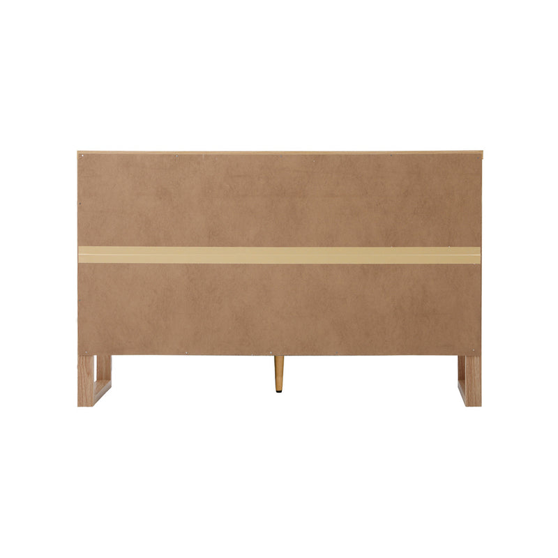 Oikiture 6 Chest of Drawers Dresser Lowboy Storage Bedroom Natural