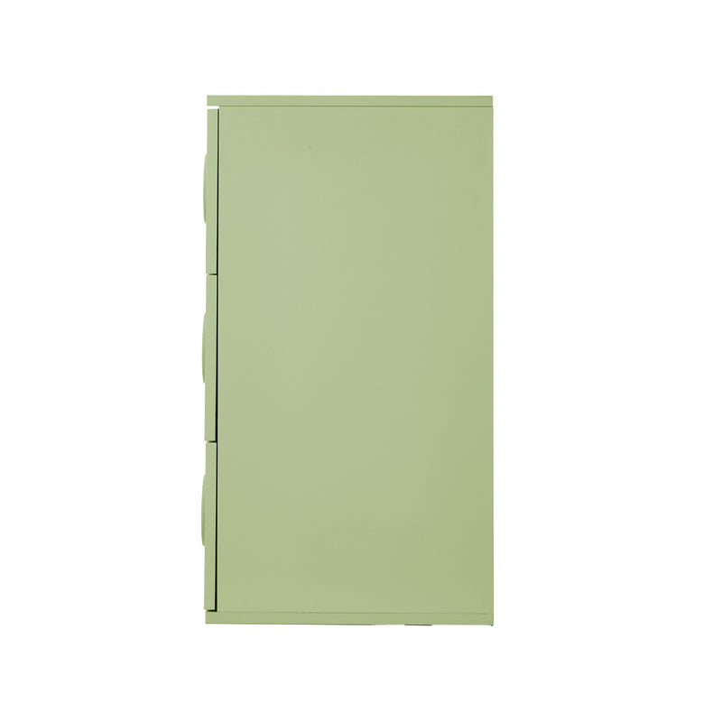 Oikiture 3 Chest of Drawers Cabinet Bedroom Dresser Night Stand Green