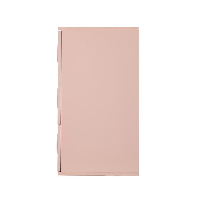 Oikiture 3 Chest of Drawers Cabinet Bedroom Dresser Night Stand Pink