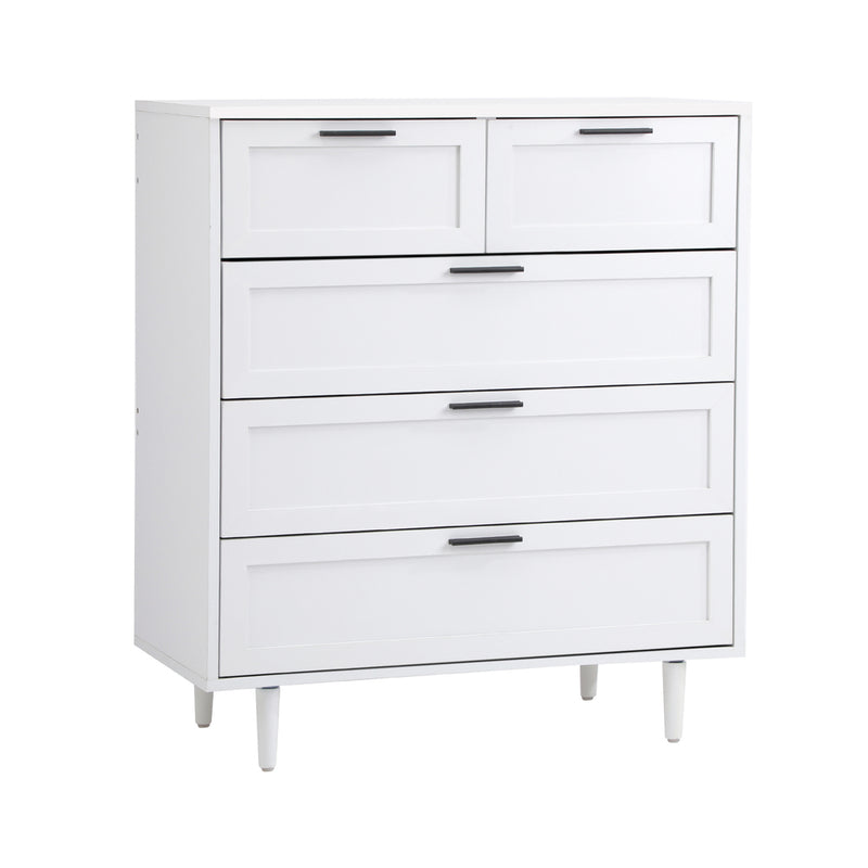 Oikiture 5 Chest of Drawers and 2 Bedside Tables Bedroom Set White