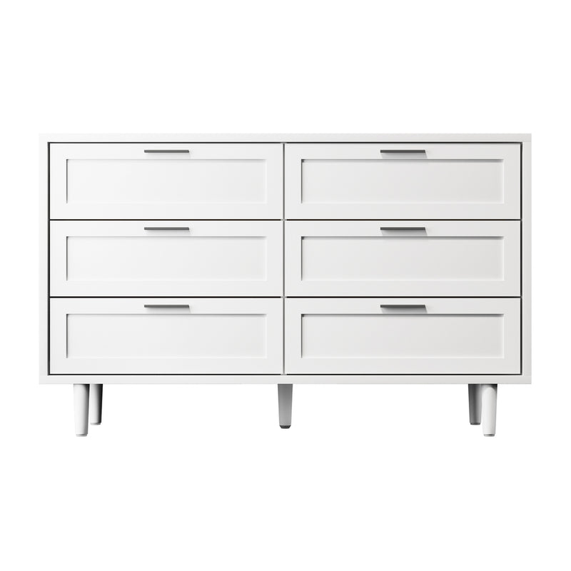 Oikiture 6 Chest of Drawers Dresser Tallboy White