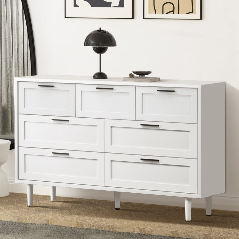 Oikiture 7 Chest of Drawers Dresser Tallboy White
