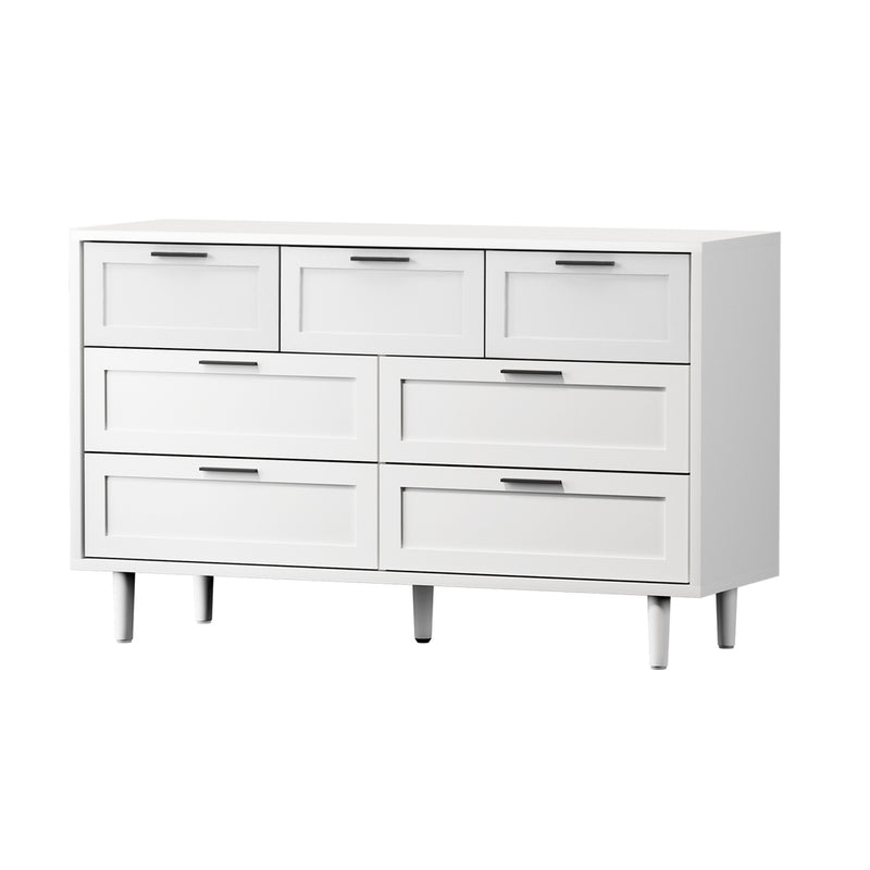 Oikiture 7 Chest of Drawers Dresser Tallboy White