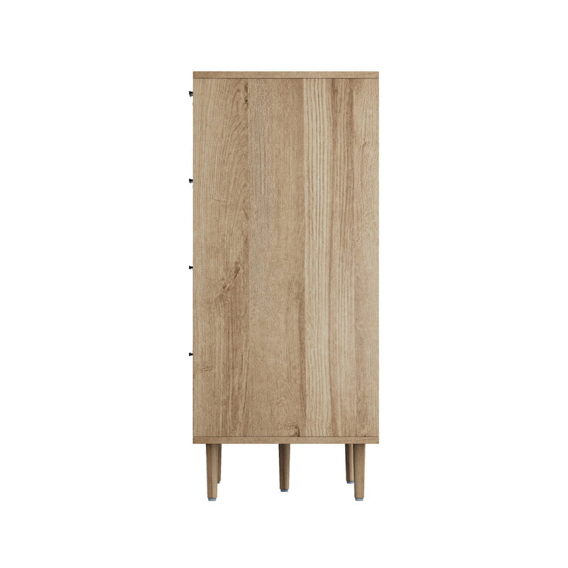 Oikiture 8 Chest of Drawers Dresser Chest Tallboy Natural