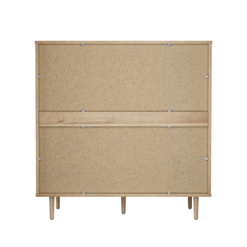 Oikiture 8 Chest of Drawers Dresser Chest Tallboy Natural