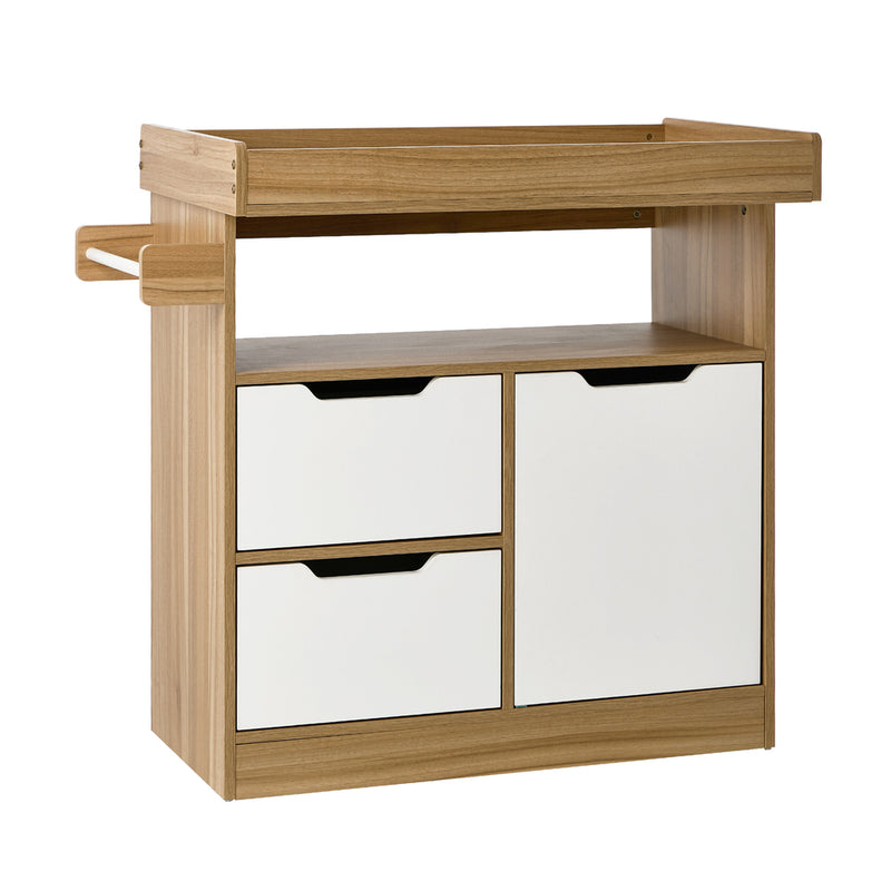 Oikiture Baby Changing Table Nursery Storage Drawers Shelves Cabinet