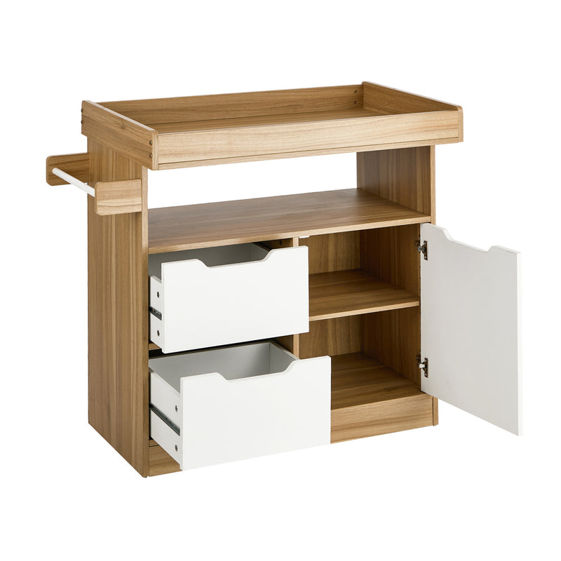 Oikiture Baby Changing Table Nursery Storage Drawers Shelves Cabinet