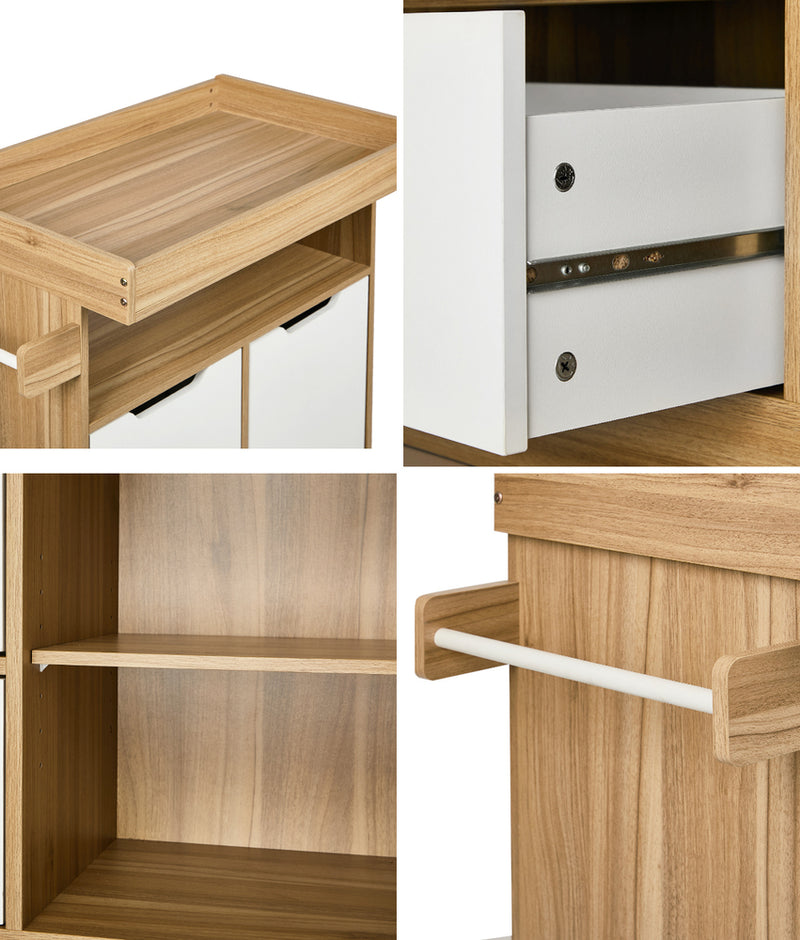 Oikiture Baby Changing Table Nursery Storage Drawers Shelves Cabinet