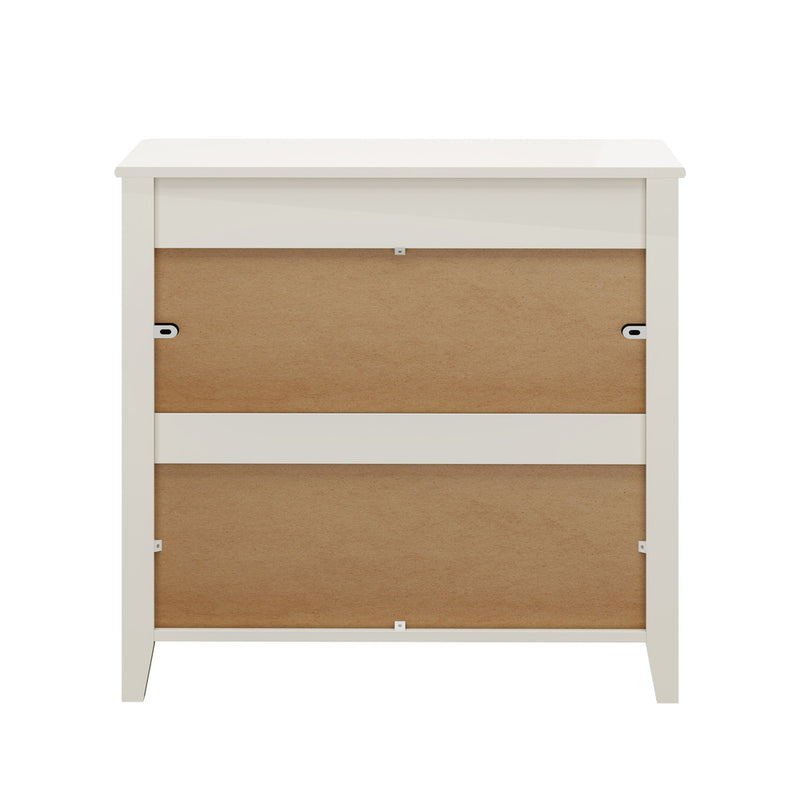 Oikiture 3 Chest Of Drawers Dresser Metal Handle White