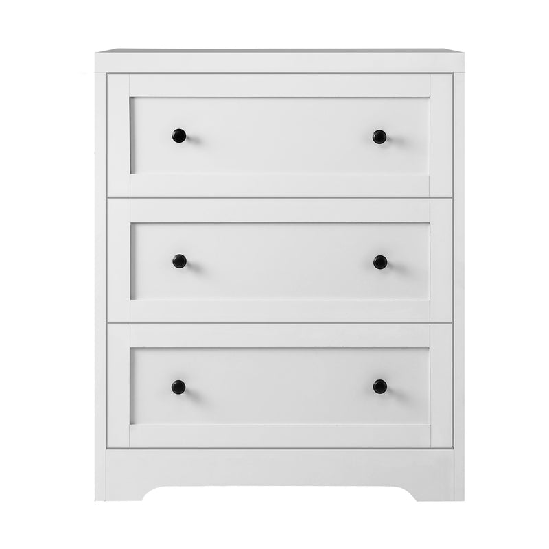 Oikiture 3 Chest of Drawers Hamptons Furniture White