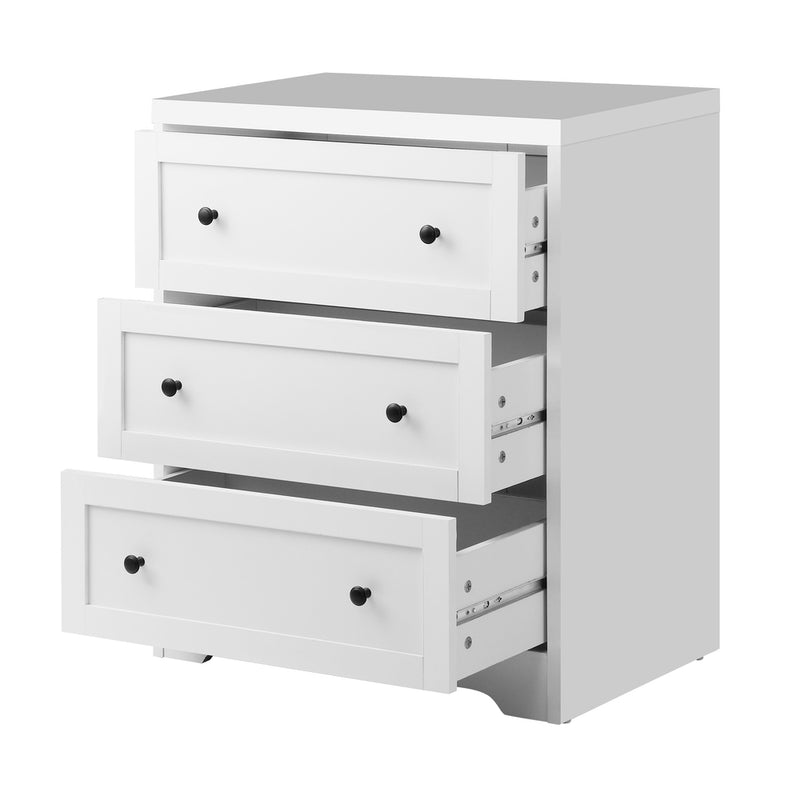 Oikiture 3 Chest of Drawers Hamptons Furniture White