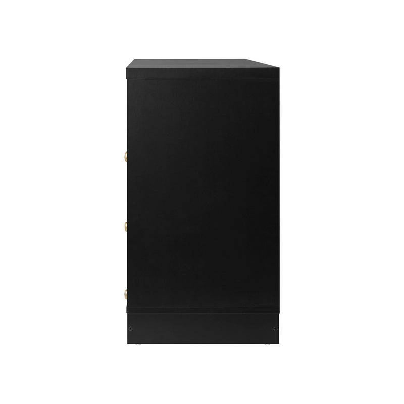 Oikiture Chest of Drawers with 6 Drawers Black