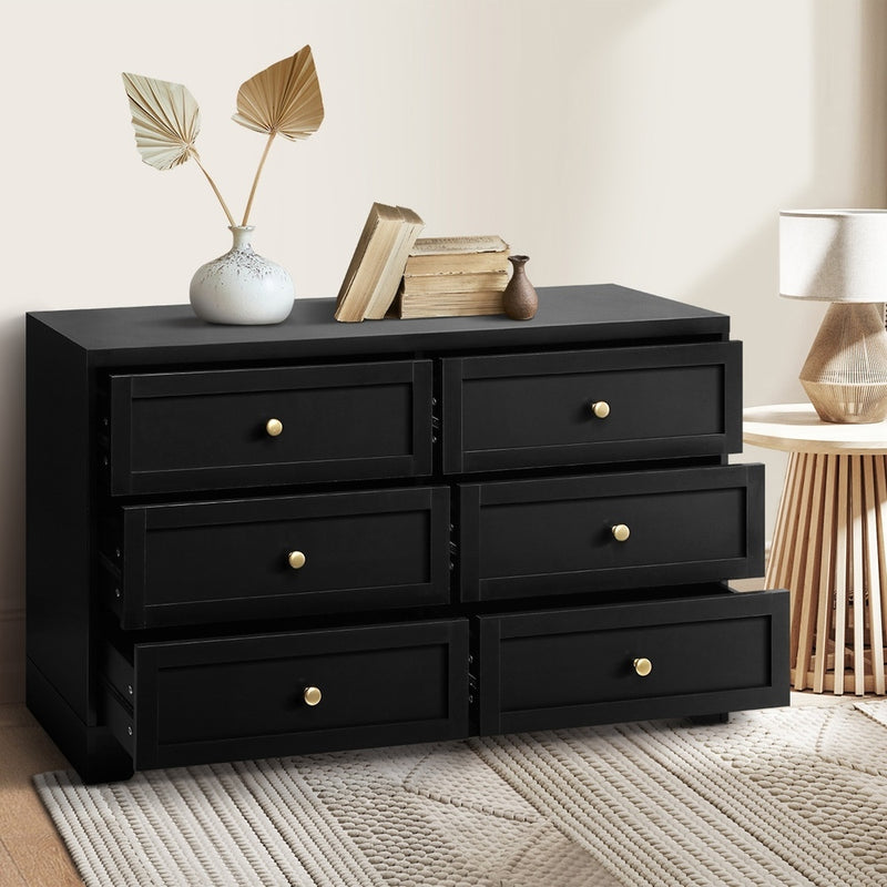 Oikiture 6 Chest of Drawers and 2 Bedside Tables Hamptons Furniture Set