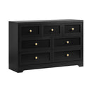 Oikiture Chest of Drawers with 7 Drawers Black