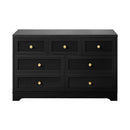 Oikiture Chest of Drawers with 7 Drawers Black