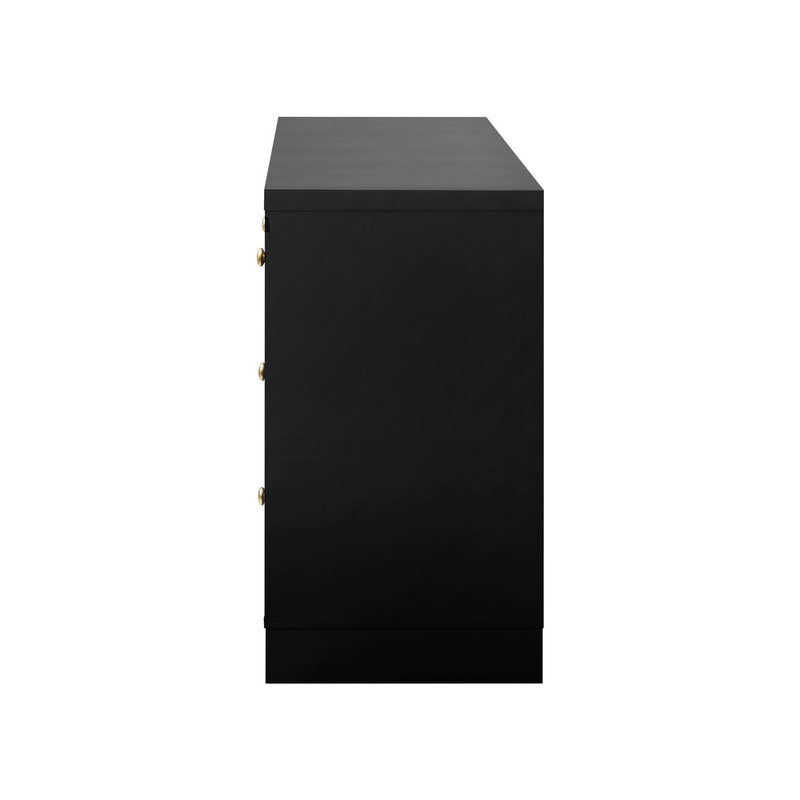 Oikiture Chest of Drawers with 7 Drawers Black