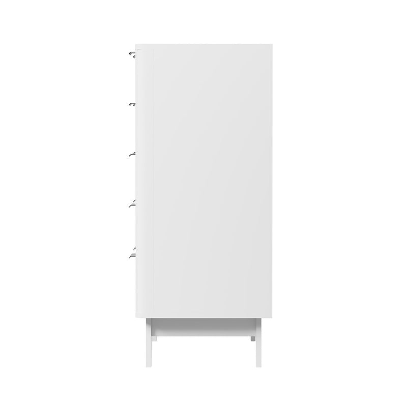 Oikiture 5 Chest of Drawers Dressers Tallboy Stripe White