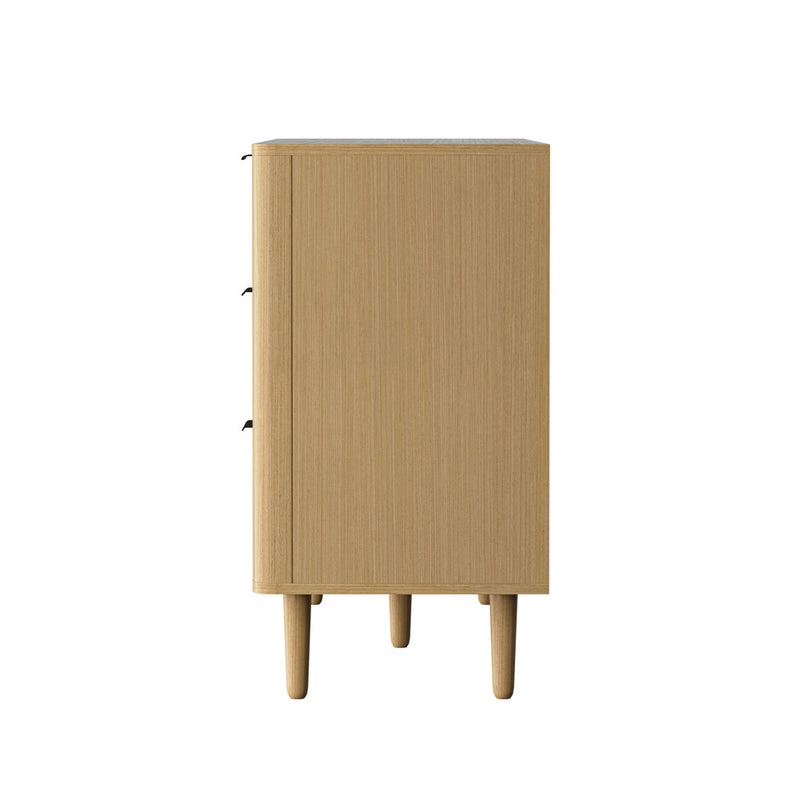 Oikiture 6 Chest of Drawers Dressers Lowboy Stripe Natural