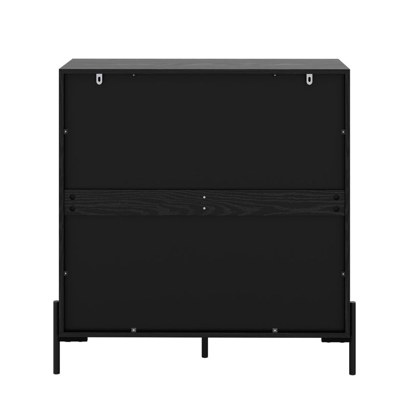 Oikiture 8 Drawer Chest Of Drawers Handle-Free Storage Tallboy Walnut