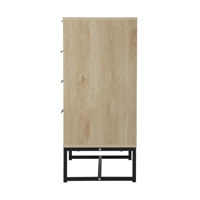 Oikiture 4 Chest of Drawers Dresser Table Lowboy Natural