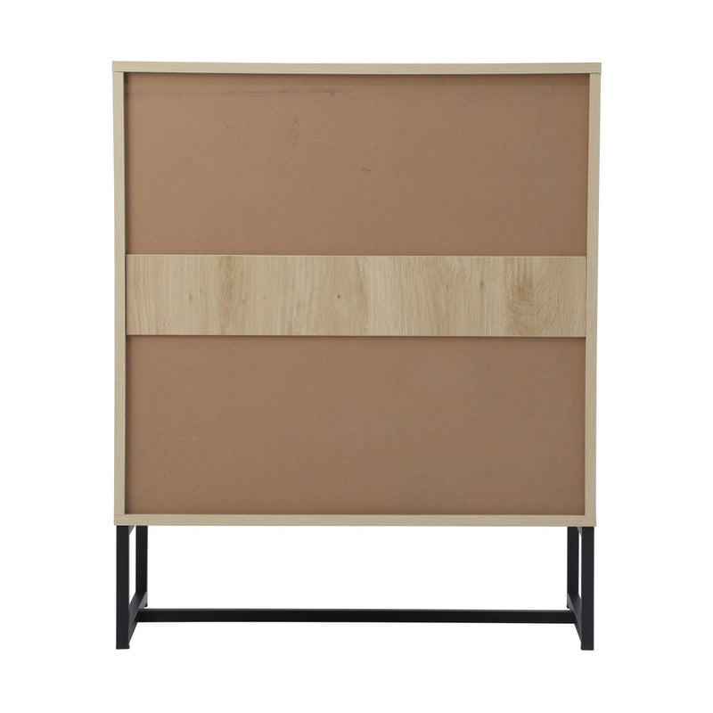 Oikiture 4 Chest of Drawers Dresser Table Lowboy Natural
