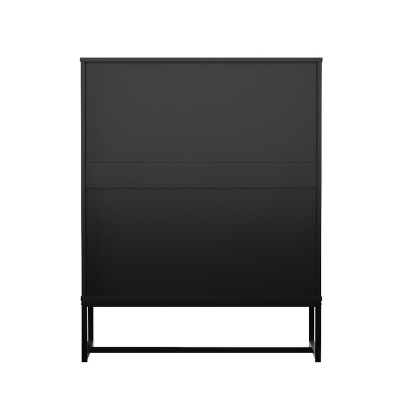 Oikiture 4 Chest of Drawers Tallboy Metal Black