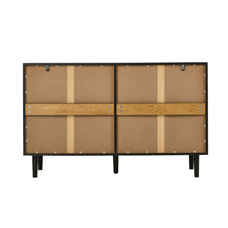 Oikiture 6 Chest of Drawers Lowboy Storage Dresser Bedroom Natural