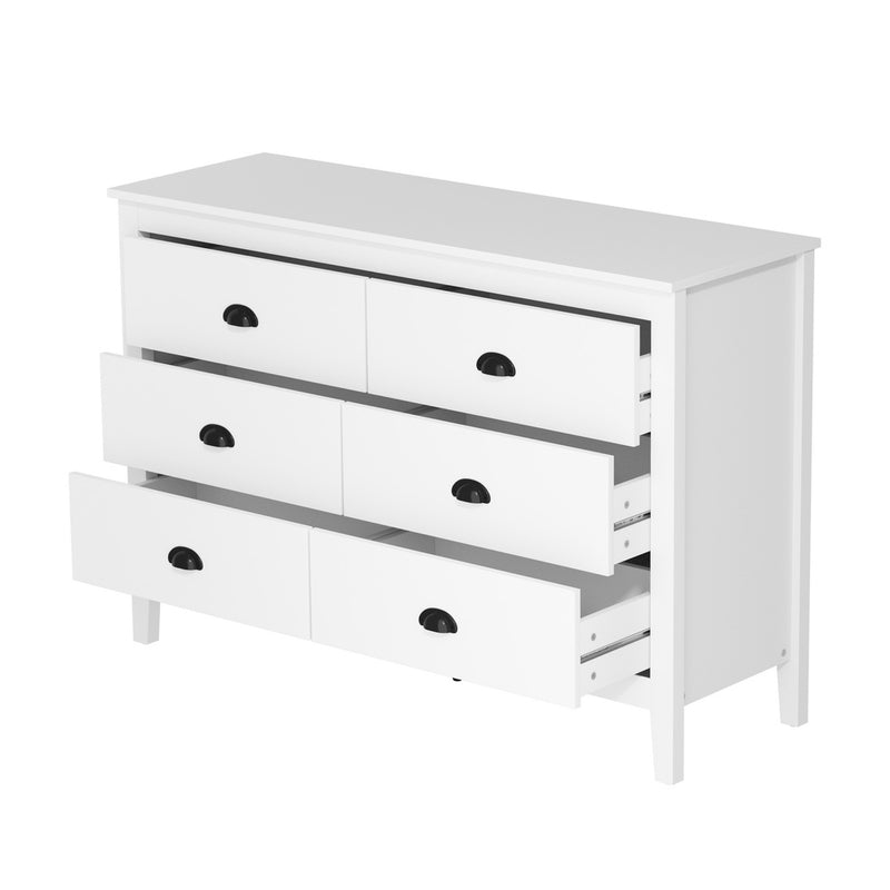 Oikiture 6 Chest of Drawers and Bedside Table Vintage Bedroom Set