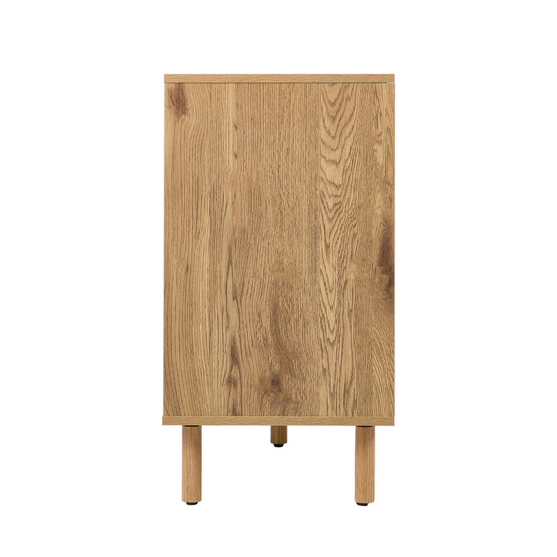 Oikiture 6 Chest of Drawers Lowboy Storage Cabinet Dresser Natural