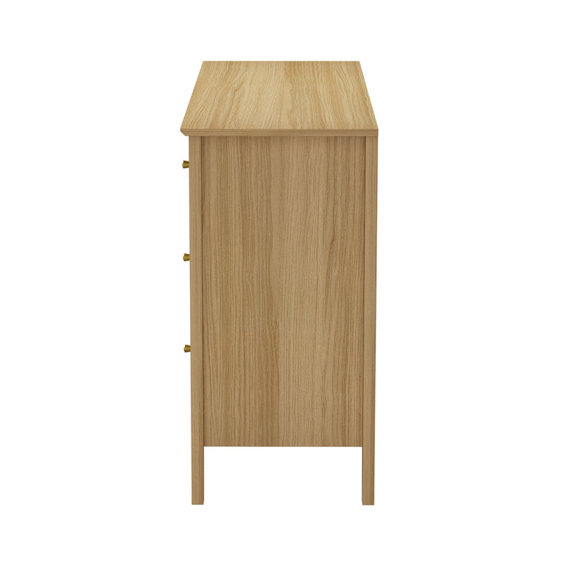Oikiture 6 Chest of Drawers Dresser Tallboy Natural