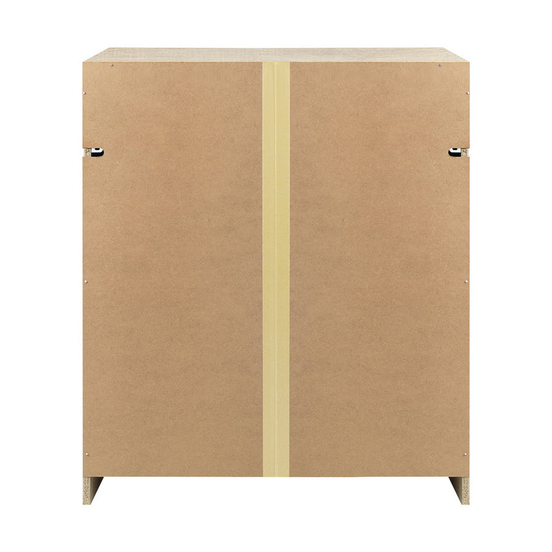 Oikiture 5 Chest of Drawers Tallboy Cabinet Dresser Table Wooden White Furniture